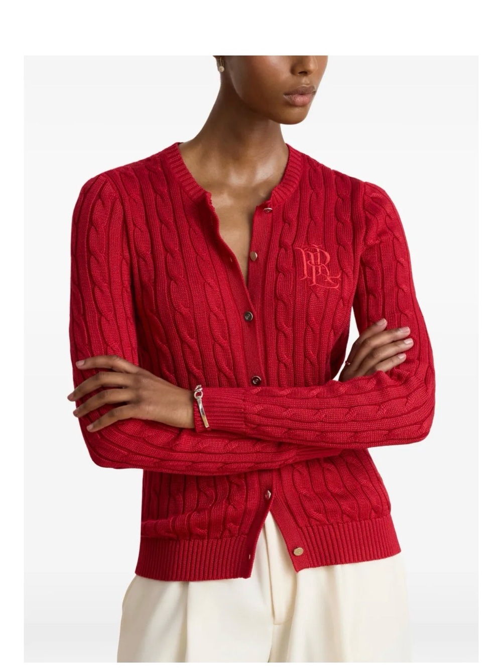 Cable-Knit Cotton-Blend Cardigan